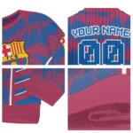 Custom Barcelona Swirl Flow Blue Sweater Best Selling