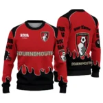 Custom Bournemouth Flame Border Red Sweater Best Selling