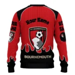 Custom Bournemouth Flame Border Red Sweater Best Selling
