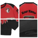 Custom Bournemouth Flame Border Red Sweater Best Selling