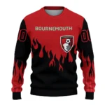 Custom Bournemouth Flame Outline Red Black Sweater Best Selling