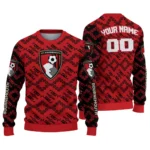 Custom Bournemouth Lattice Gridwork Red Sweater Best Selling