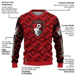 Custom Bournemouth Lattice Gridwork Red Sweater Best Selling