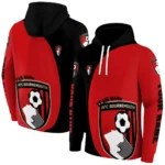 Custom Bournemouth Minimalist Design Red Black Hoodie Best Selling