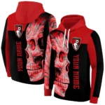 Custom Bournemouth Skull Motif Red Black Hoodie Best Selling