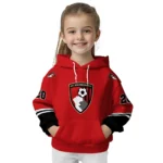 Custom Bournemouth Striped Sleeves Red Hoodie Best Selling