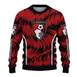 Custom Bournemouth Swirl Flow Red Sweater Best Selling