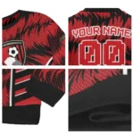 Custom Bournemouth Swirl Flow Red Sweater Best Selling