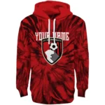 Custom Bournemouth Tie Dye Pattern Red Hoodie Best Selling