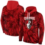 Custom Bournemouth Tie Dye Pattern Red Hoodie Best Selling