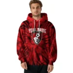 Custom Bournemouth Tie Dye Pattern Red Hoodie Best Selling