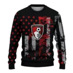 Custom Bournemouth Vintage Usa Flag Black Sweater Best Selling