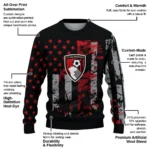 Custom Bournemouth Vintage Usa Flag Black Sweater Best Selling