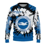 Custom Brighton Hove Albion Burst Swirl Blue Sweater Best Selling