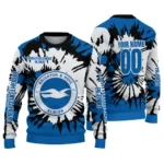 Custom Brighton Hove Albion Burst Swirl Blue Sweater Best Selling