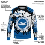 Custom Brighton Hove Albion Burst Swirl Blue Sweater Best Selling