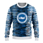 Custom Brighton Hove Albion Camouflage Stripe Blue White Sweater Best Selling