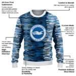 Custom Brighton Hove Albion Camouflage Stripe Blue White Sweater Best Selling
