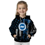 Custom Brighton Hove Albion Distressed Flag Blue Black Hoodie Best Selling