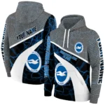 Custom Brighton Hove Albion Hexagonal Mesh Blue Black Gray Hoodie Best Selling