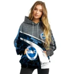Custom Brighton Hove Albion Hexagonal Mesh Blue Black Gray Hoodie Best Selling