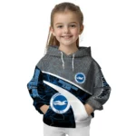 Custom Brighton Hove Albion Hexagonal Mesh Blue Black Gray Hoodie Best Selling