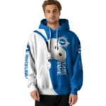 Custom Brighton Hove Albion Peeking Snoopy Blue Hoodie Best Selling