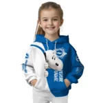 Custom Brighton Hove Albion Peeking Snoopy Blue Hoodie Best Selling