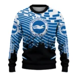 Custom Brighton Hove Albion Pixel Flow Blue Black Sweater Best Selling