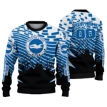Custom Brighton Hove Albion Pixel Flow Blue Black Sweater Best Selling