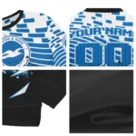 Custom Brighton Hove Albion Pixel Flow Blue Black Sweater Best Selling