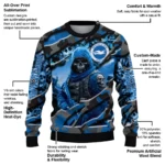 Custom Brighton Hove Albion Skull Horde Blue Sweater Best Selling