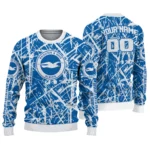 Custom Brighton Hove Albion Streak Overlay Blue Sweater Best Selling