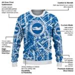 Custom Brighton Hove Albion Streak Overlay Blue Sweater Best Selling