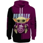 Custom Burnley Baby Yoda Burgundy Black Hoodie Best Selling