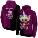 Custom Burnley Baby Yoda Burgundy Black Hoodie Best Selling