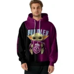 Custom Burnley Baby Yoda Burgundy Black Hoodie Best Selling