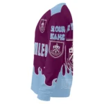 Custom Burnley Flame Border Burgundy Sweater Best Selling