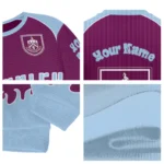 Custom Burnley Flame Border Burgundy Sweater Best Selling