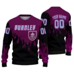 Custom Burnley Flame Outline Burgundy Black Sweater Best Selling
