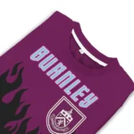 Custom Burnley Flame Outline Burgundy Black Sweater Best Selling