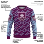 Custom Burnley Lattice Gridwork Burgundy Sweater Best Selling