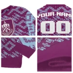 Custom Burnley Lattice Gridwork Burgundy Sweater Best Selling