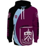 Custom Burnley Minimalist Design Burgundy Black Hoodie Best Selling