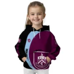 Custom Burnley Minimalist Design Burgundy Black Hoodie Best Selling