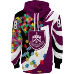 Custom Burnley Puzzle Pieces Burgundy Hoodie Best Selling