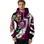 Custom Burnley Puzzle Pieces Burgundy Hoodie Best Selling