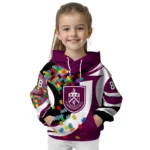 Custom Burnley Puzzle Pieces Burgundy Hoodie Best Selling