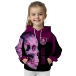 Custom Burnley Skull Motif Burgundy Black Hoodie Best Selling