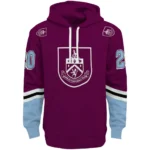 Custom Burnley Striped Sleeves Burgundy Hoodie Best Selling